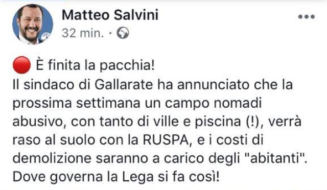 nomadi gallarate salvini