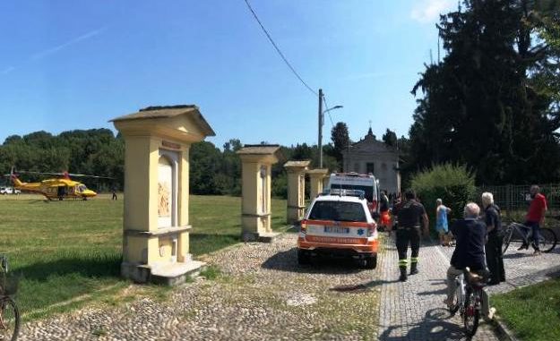 Grave ragazzino scarpata coarezza