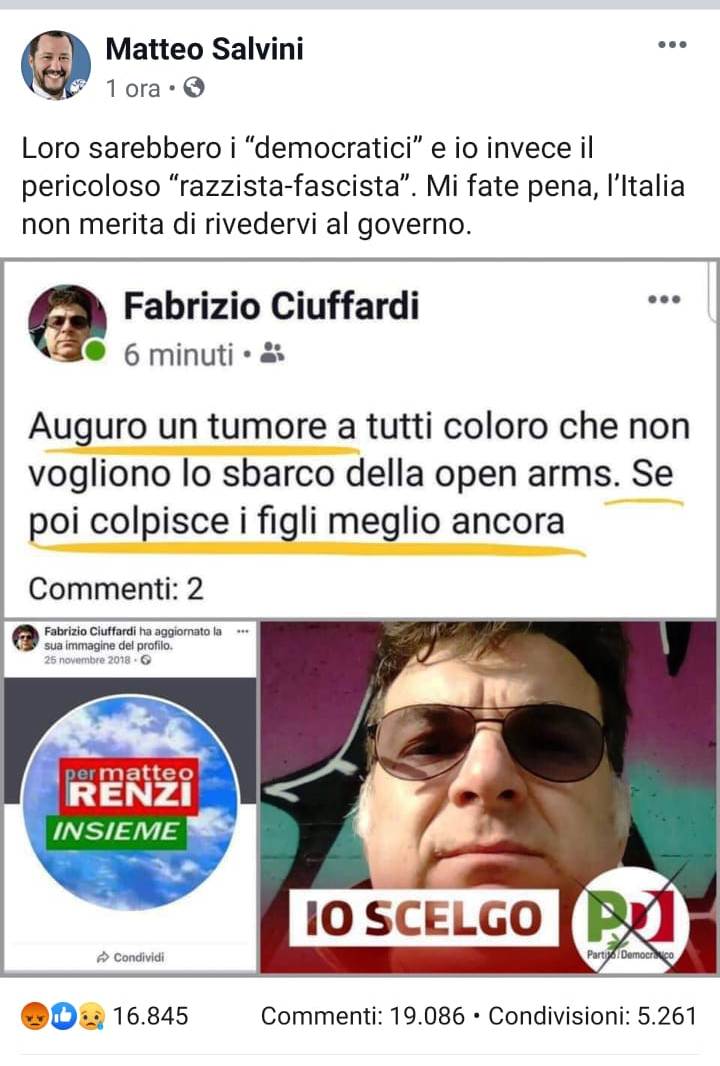 augura tumore sbarchi pd