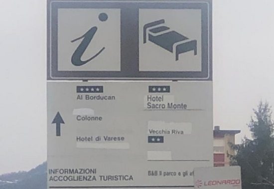 varese turismo cartelli albergo