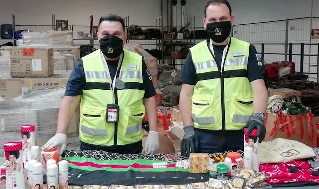 Malpensa sequestrati cosmetici cangeroni