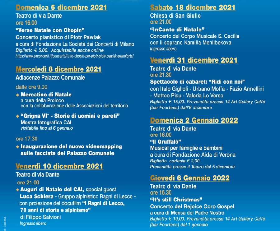 castellanza natale eventi programma