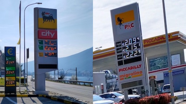 Benzina svizzera distributori stabio