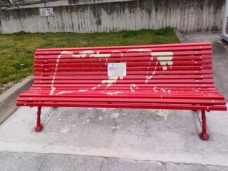 vergiate vandalizzata panchina rossa
