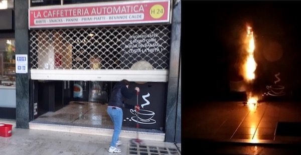 Gallarate incendio distributore automatico