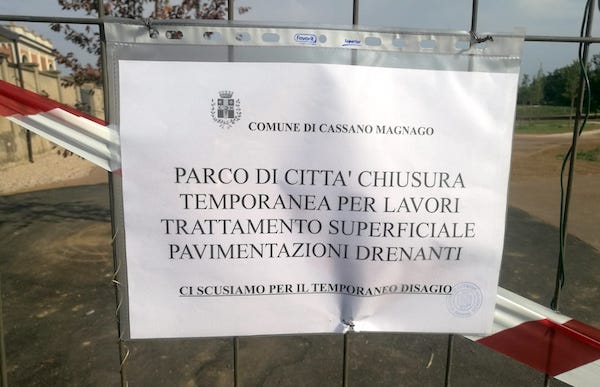 Cassano nuovo parco chiuso