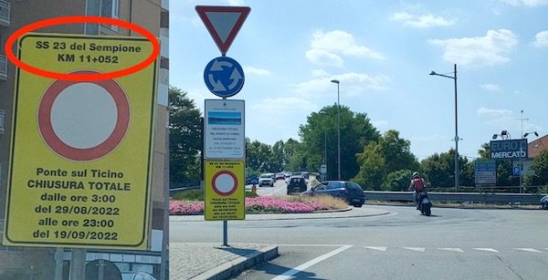 Sesto chiusura ponte cartelli