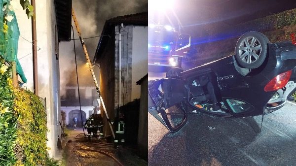 Castronno incendio Castelveccana incidente