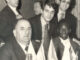Nella foto il presidente delal Pro Patria Mancini a cena insieme a Pelè e la squadra