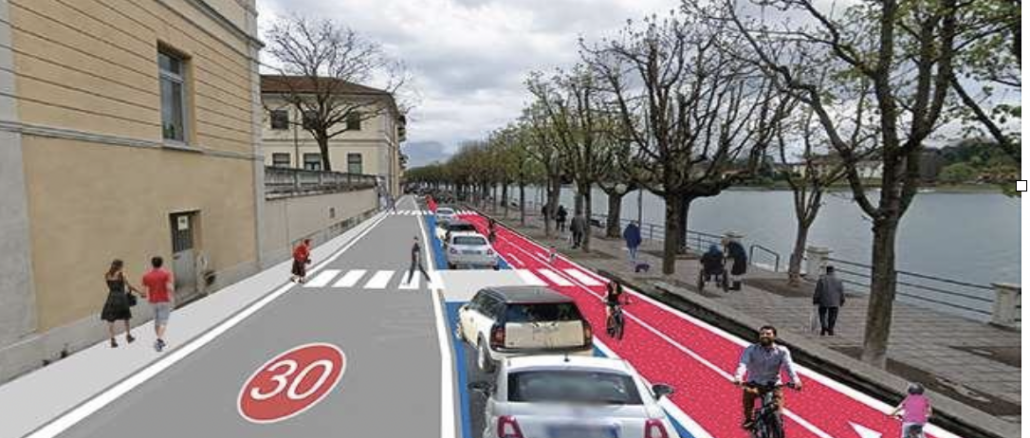Sesto calende lungofiume ciclabile