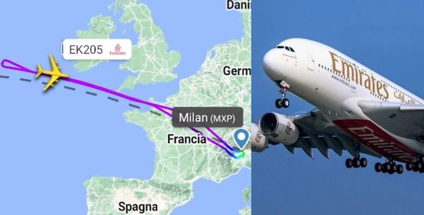Malpensa malore pilota emirates