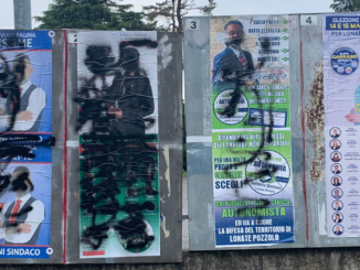 lonate imbrattati cartelli elettorali