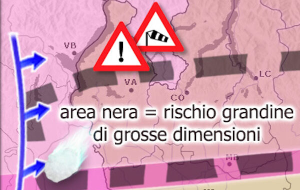 Maltempo varese grandine vento