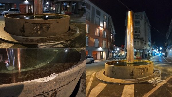 Gallarate fontana pomodoro danneggiata