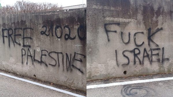 Mercallo scritte Israele insulti