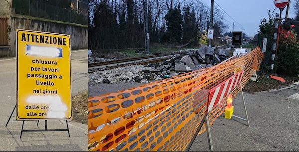 Gallarate chiusura passaggio livello