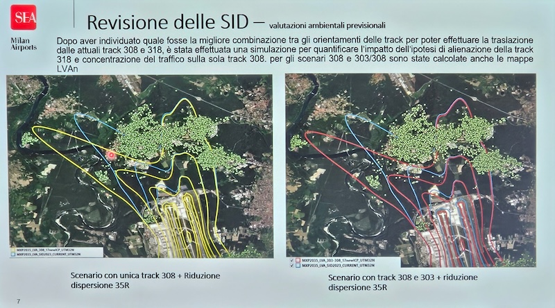 Malpensa rotte decollo Golasecca