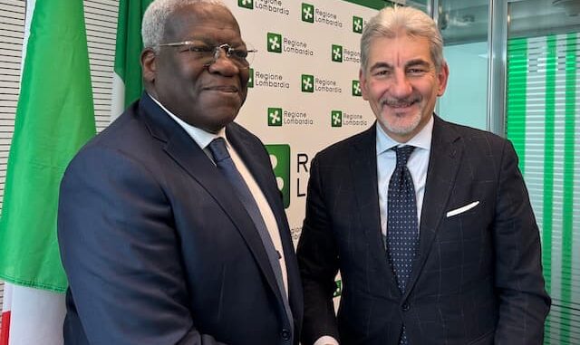 L’ambasciatore ivoriano a Milano Gauze e il sottosegretario Cattaneo