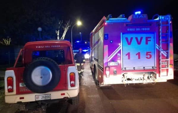 magnago incendio ferito vigilidelfuoco