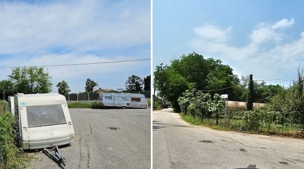 Gallarate roulotte sinti rimosse