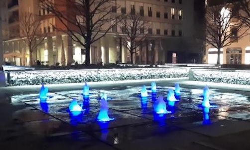 legnano piazza luci fontane illuminazione pubblica