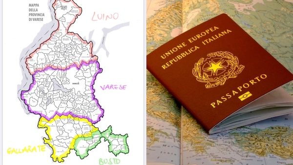 Varese ritiro passaporti mappa