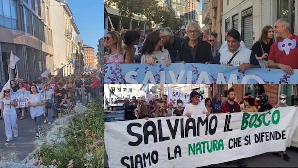 Gallarate bosco manifestazione corteo