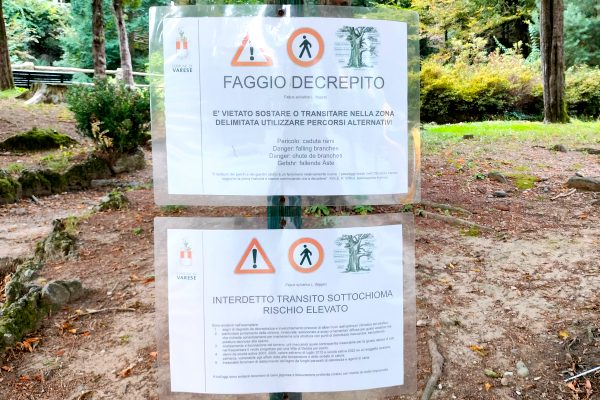 giardini varese rimossa panchina