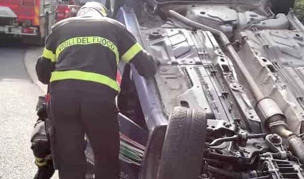 Gallarate incidente ronchi ribaltamento