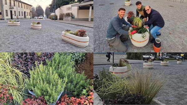 Albizzate piazza nuove fioriere