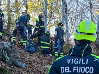 Ranco biker caduto torrente