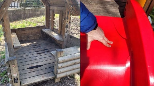 Castellanza vandali parco giochi