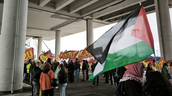 corteo gaza camion cargo
