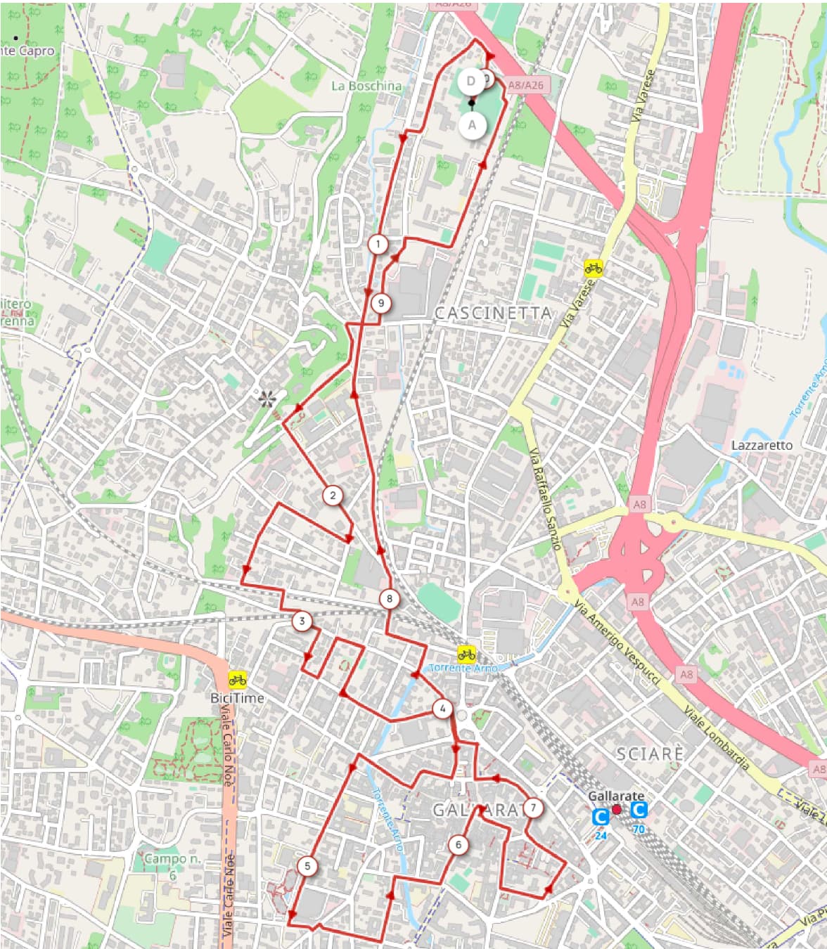 gallarate galla run ten percorso
