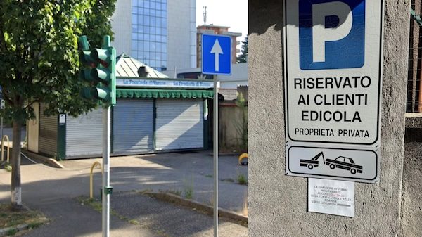 Gallarate auto rimossa edicola