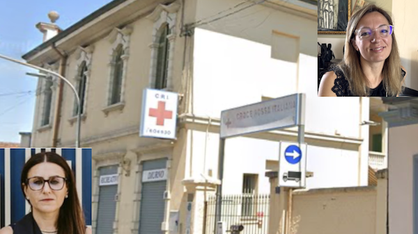 In basso Rossetti e nel riquadro alto il sindaco Ermoni