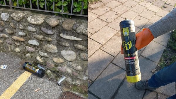 Gallarate bombolette rifiuti sballo