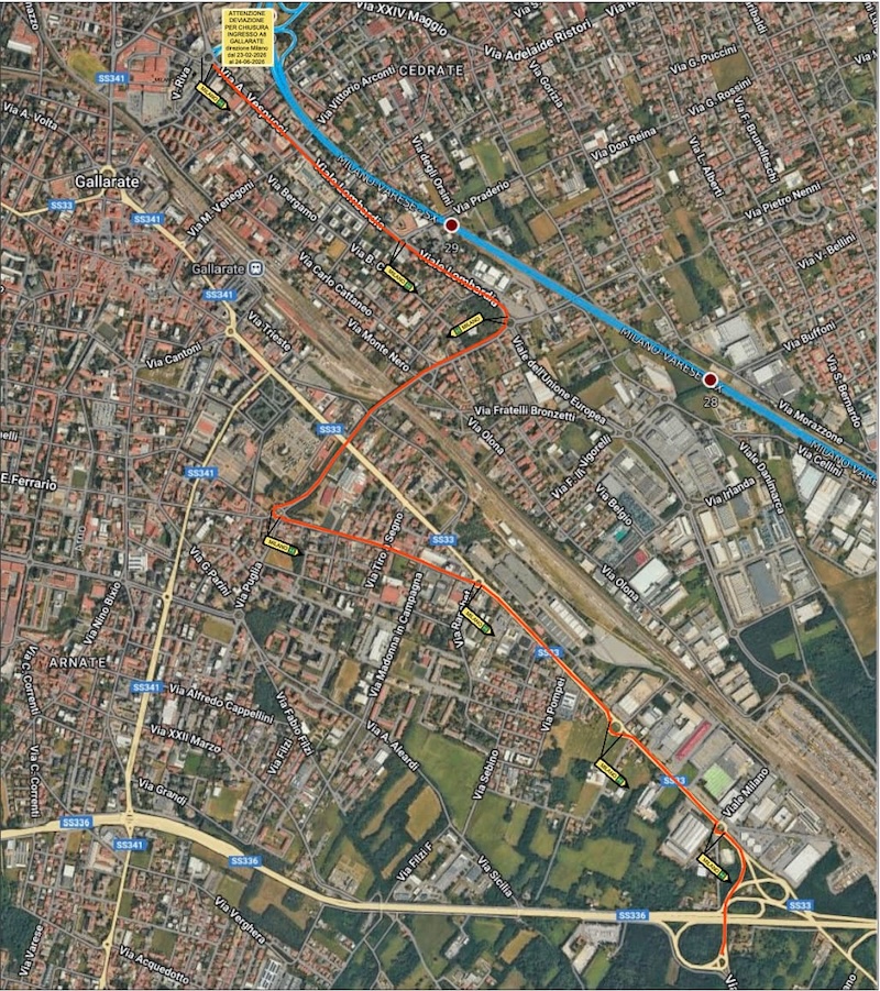 Gallarate chiusura casello autostrada