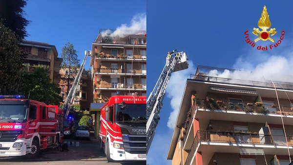 Varese incendio via crispi 
