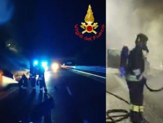 Albizzate auto fiamme autostrada