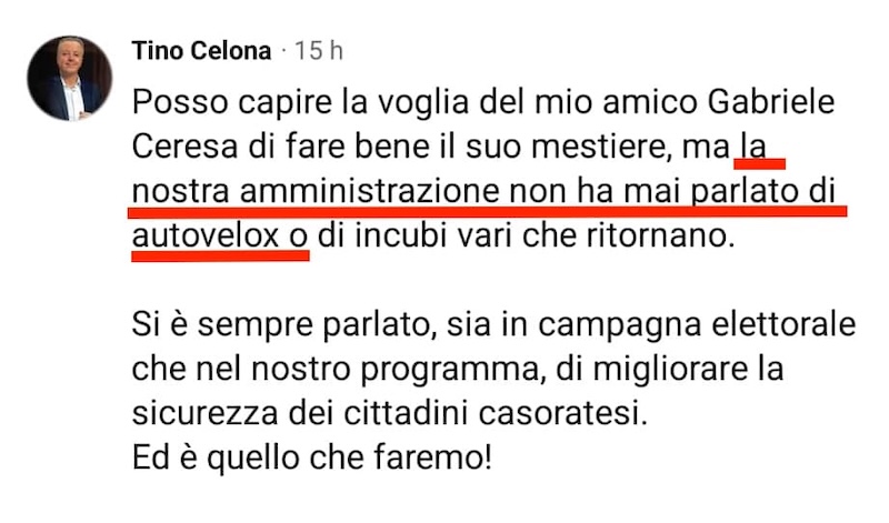 Casorate Sempione autovelox comandante