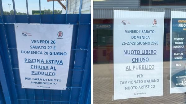 Novara piscina chiusa De Grandis