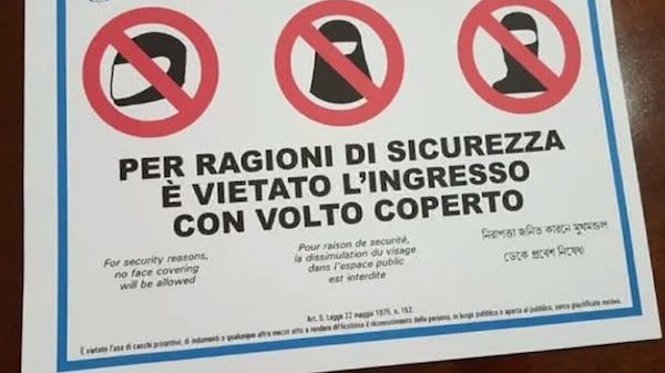Gallarate niqab poste divieto