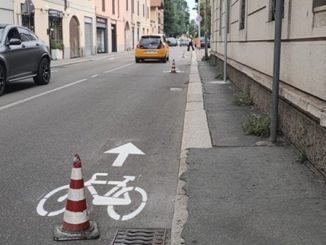 corsia ciclabile corso Garibaldi Legnano