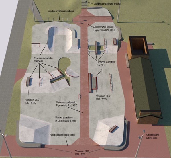 busto skatepark tessile progetto esecutivo