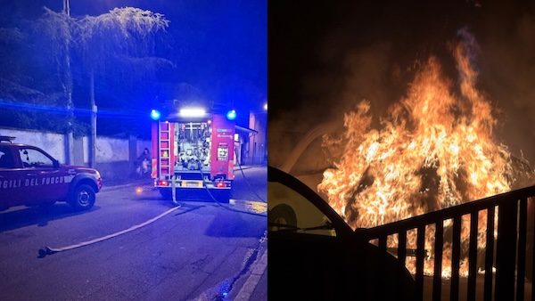Busto Arsizio incendio auto